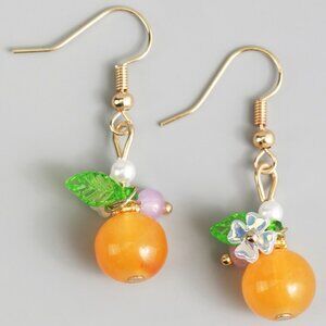 Lemon Bead Drop Earrings